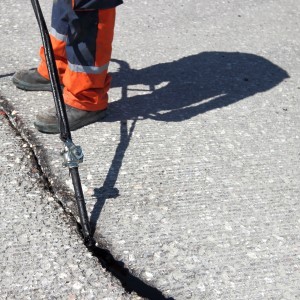 asphalt cracks in winter