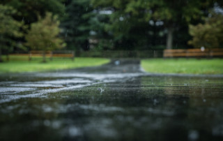 Rain on asphalt