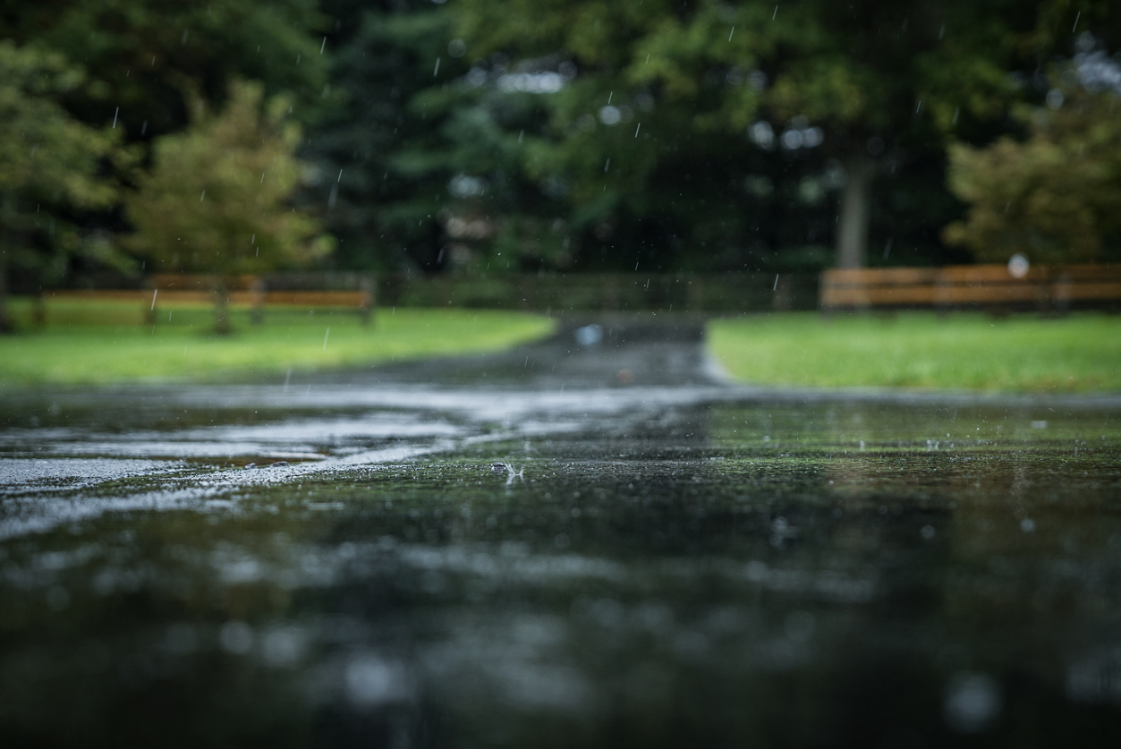 Rain on asphalt