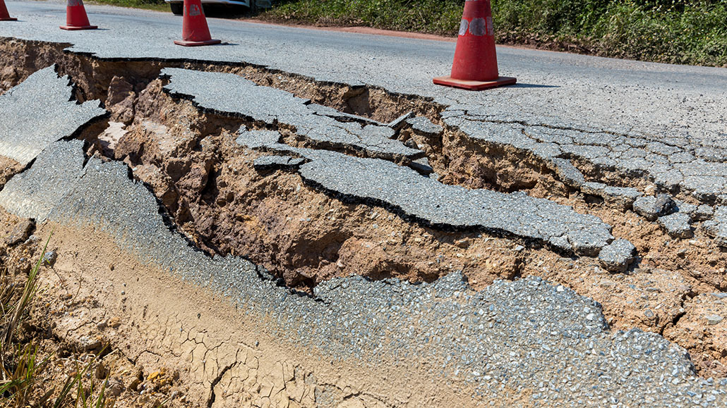 asphalt failure and road damage