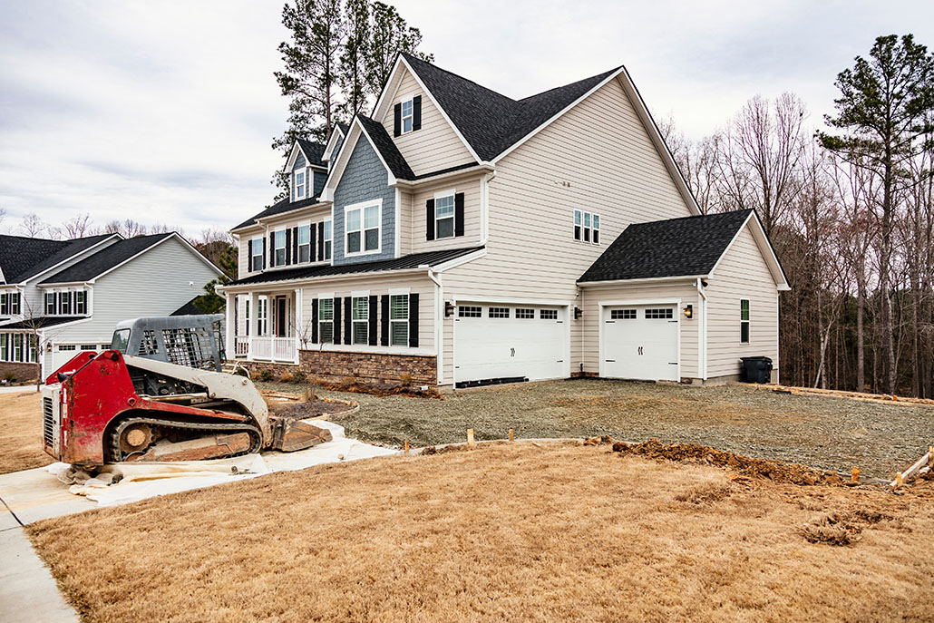 New driveway repair and construction for a new house